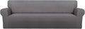 PureFit Stretch Couch Covers for Sofa 4 Seater Slipcovers Light Gray | 1-Piece by PureFit