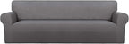 PureFit Stretch Couch Covers for Sofa 4 Seater Slipcovers Light Gray | 1-Piece by PureFit