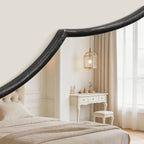 Besdomus Oversized Scalloped Black Mirror: 54"x34" Modern Minimalist Wood Frame - Image 5