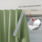 Thermal Blackout Curtains with Self-Adhesive Tape, No Rod No Drill Easy Install - Image 7