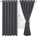 Grommet Blackout Curtains for Bedroom, 70 x 63 Inches, Dark Grey | Thermal by Hiasan
