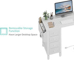 Lufeiya White L Shaped Computer Desk - Image 7