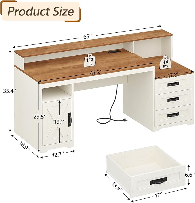 TVU Farmhouse Computer Desk - Image 2