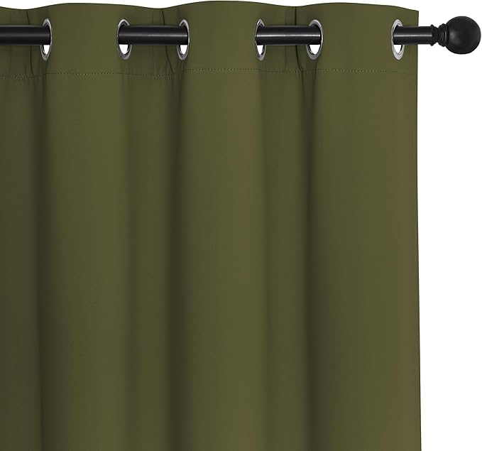 NICETOWN Olive Green Blackout Curtains 84 inch Length, Grommet Top Room - Image 7