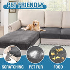H.VERSAILTEX Velvet Stretch Sectional Couch Covers 3 Pieces Sofa Seat Cushion - Image 3