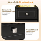 Bonnlo Led Nightstand with Charging Station, Night Stand Black Bedside Table - Image 5