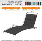 Sundale Outdoor Olefin Quilted Lounge Cushion Set of 2, Patio Foldable Chaise - Image 5