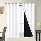 Yakamok Pure White 100% Blackout Curtains 63 Inches Long 52" Wide 2 Panel | by Yakamok