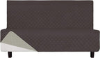 Easy-Going Reversible Couch Cover, Large Futon Sofa, Chocolate/Beige | Machine by Easy-Going