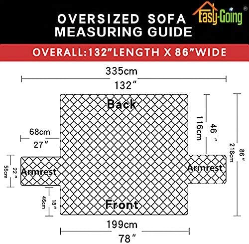 Easy-Going Reversible Couch Cover, 3 Cushion Sofa, Taupe/Ivory | Machine - Image 7