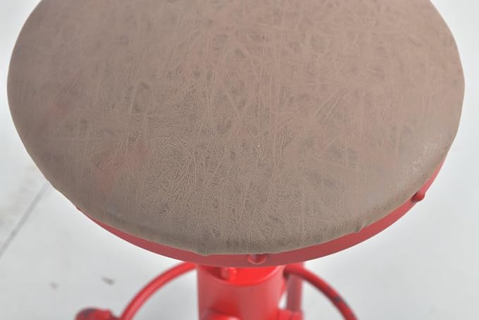 Topower Antique Vintage Industrial Barstool PU Leather Water Pipe Fire Hydrant - Image 9