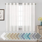 H.VERSAILTEX White Linen Curtains Flax Linen Blended Curtain Panels by HVERSAILTEX