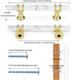 Rergy Cabinet Handles Marble Drawer Pulls and Knobs, T-Bar Hardware - Image 2