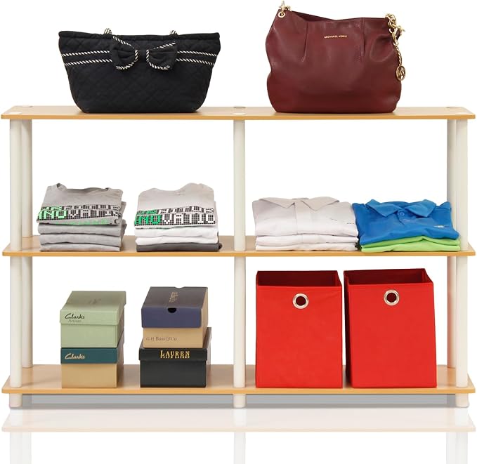 Furinno TURN-N-TUBE Storage Shelves, 3-Tier 47.4 Wide Book Shelf, Corner Shelf - Image 6