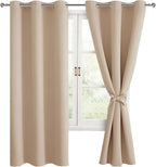 Blackout Window Curtain Panels, 38 x 72 Inch | Thermal Insulated, Light Blocking by Hiasan