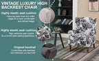 Coffee Table Armchair Set, High Back Reading Chair Solid Wood Side Table for - Image 4