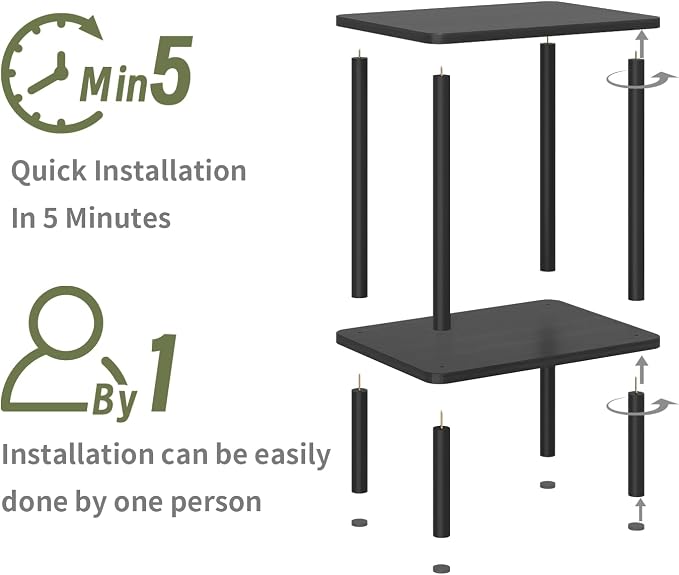 Apicizon 2 Tier End Table, Small Side Table - Image 4