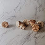 6pc Boho Rattan Knobs for Dresser, Cabinet; Handmade Boho Wicker Woven - Image 3