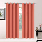 Yakamok Room Darkening Curtains 52x72 inch Length Coral Orange-Living Room | 2 by Yakamok