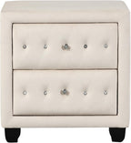 Sophia Modern Style Crystal Tufted 2-Drawer Nightstand Upholstered by MatrixFurnitureGroup