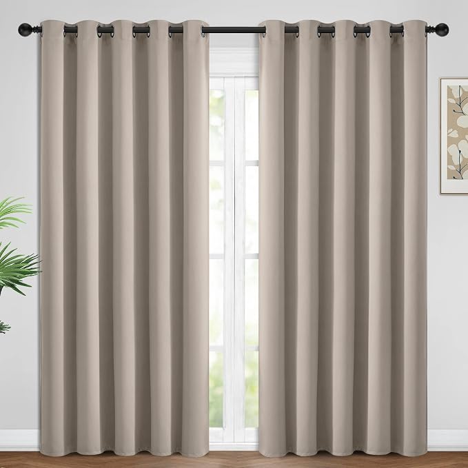 Yakamok Room Darkening Curtains 62x96 inch Length Natural-Living Room | 2 panels by Yakamok