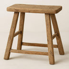 Artissance Vintage Wooden Stool, Solid Natural Wood 12–20" W x 6–9" D x 18–22" H - Image 4