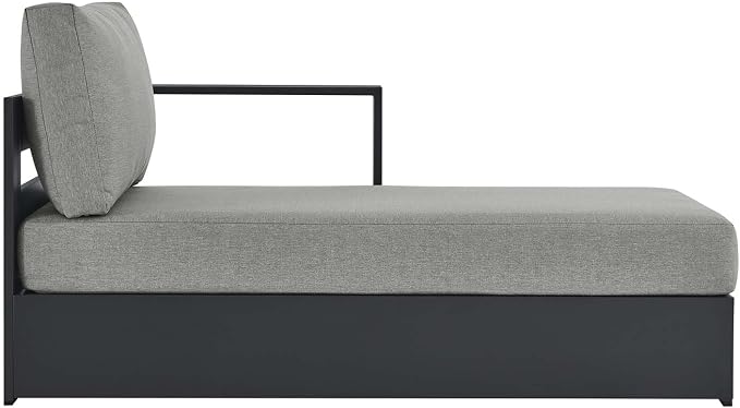 Modway Tahoe Powder-Coated Aluminum Outdoor Chaise Lounge Gray - Image 4