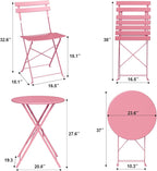 3-Piece Folding Bistro Set Outdoor Patio Furniture, Space-Saving Foldable - Image 5