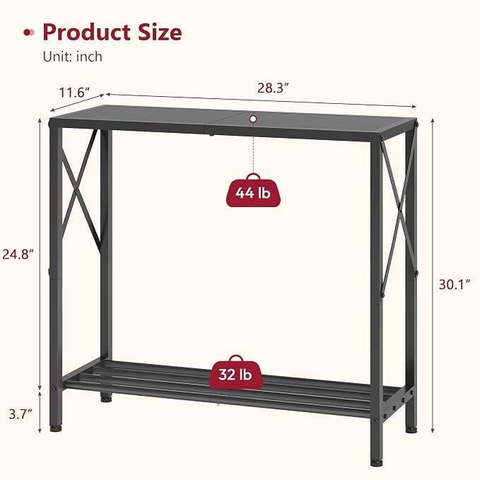Tajsoon Small Entryway Table, 2-Tier Narrow Consle Table - Image 3