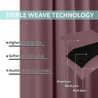 NICETOWN Full Shade Curtain Panels, Dry Rose, Pair of Thermal Insulated & - Image 6