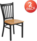 Flash Furniture 2 Pack HERCULES Series Black Vertical Back Metal Restaurant - Image 3
