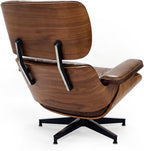 Top Grain Leather, Mid Century Chaise Lounge Chair and Ottoman, Reading Chair - Image 7