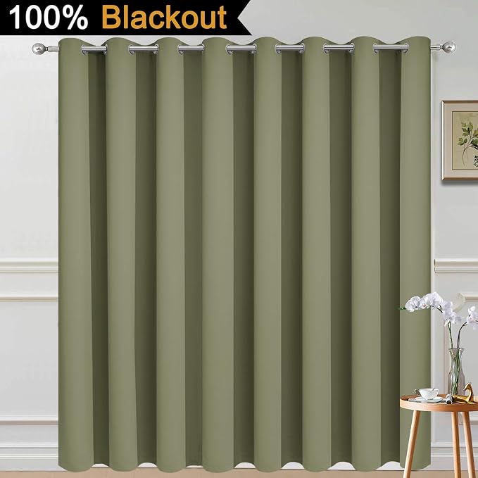 Yakamok Sage 100% Blackout Patio Door Curtain Panels W100 x L96, 1 Panel | - Image 2
