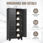 Yizosh Metal Pantry Cabinet, - Image 2
