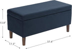 HomePop Malmo Decorative Storage Bench -Blue Velvet - Image 3