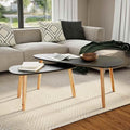 Coffee Table Set of 2 Black Solid Pine Wood Legs by Unknown
