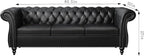 ORRD 2 Pieces Living Room Set, Chesterfield Leather Sofa Loveseat Couch - Image 2