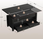 Garvee 40" Coffee Table Lift Top, Converts to Dining Table - Image 3