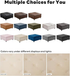 Tbfit Large Square Storage Ottoman Bench, Tufted Upholstered Coffee Table - Image 6