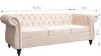 ORRD 2 Piece Living Room Set, Velvet Chesterfield Sofa Couch Chair - Image 7