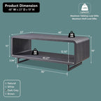 IFGET 48" Modern Coffee Table, 2-Tier Minimalist Center Table - Image 2