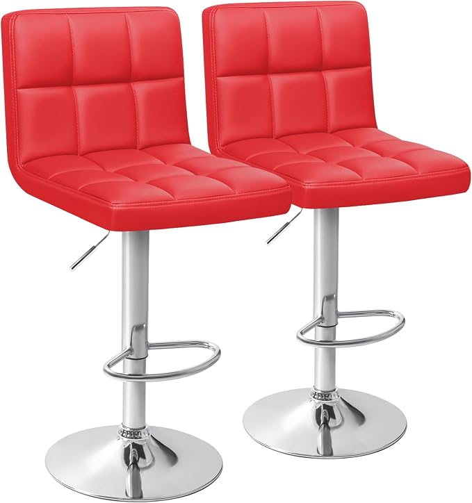 Homall Bar Stools Modern PU Leather Adjustable Swivel Barstools, Armless by Homall