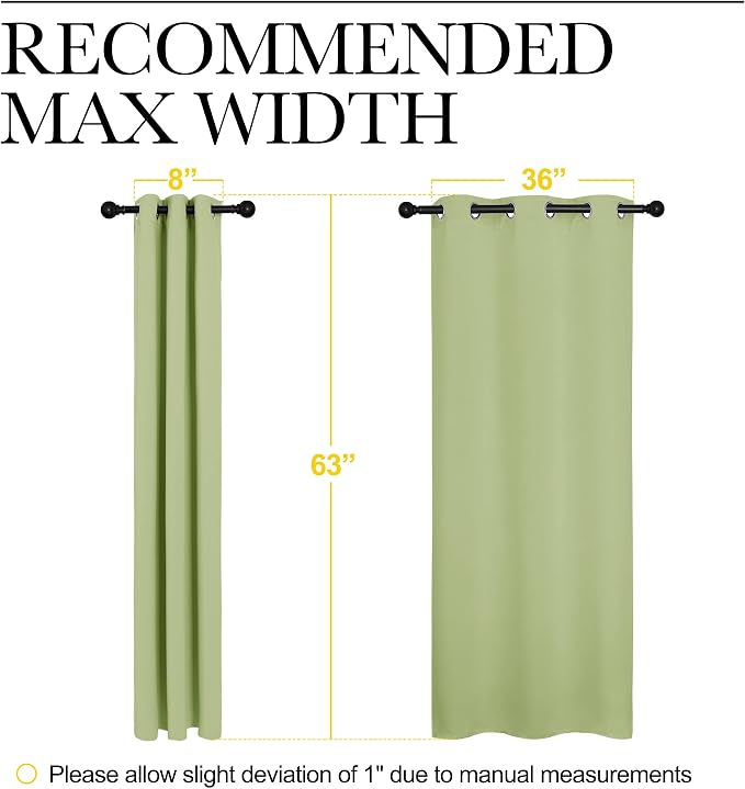 NICETOWN Nursery Curtains 63 inch Long, Thermal Insulated & Room Darkning - Image 5