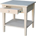 Solid Wood Spencer End Table, Unfinished by InternationalConcepts
