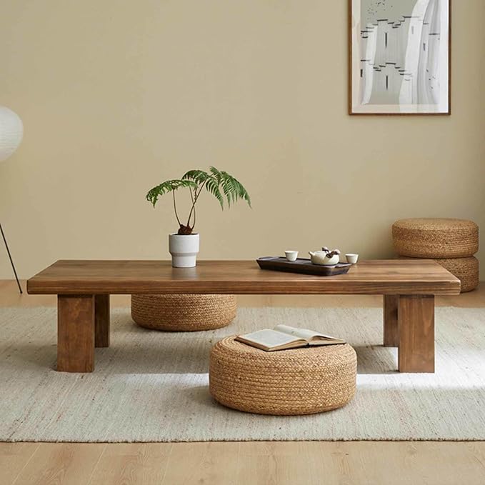 Japanese Zen Solid Wood Coffee Table - Image 3