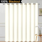 Yakamok Cream 100% Blackout Patio Door Curtain Panels W100 x L96, 1 Panel | - Image 2