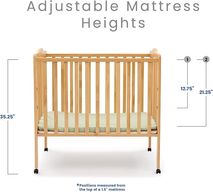 Delta Children Folding Portable Mini Baby Crib - Image 7