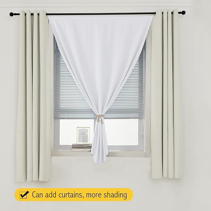 Blackout Curtains with Self Adhesive Tape No Rod No Drill Easy Install Window - Image 8