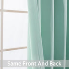 Yakamok Aqua Room Darkening Curtains 84 inch Sliding Door Drapes | 1 Extra-wide - Image 4