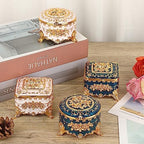 Hipiwe Antique Metal Jewelry Box Ring Earring Treasure Chest Case, Small - Image 6